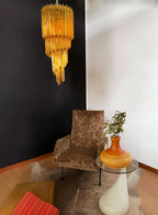 Murano Spiral Prisms Amber Chandelier product image