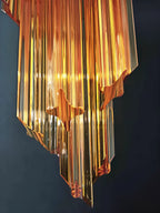 Murano Spiral Prisms Amber Chandelier product image