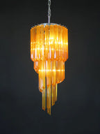 Murano Spiral Prisms Amber Chandelier product image