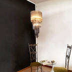 Murano Spiral Prisms Smoked Chandelier detail view