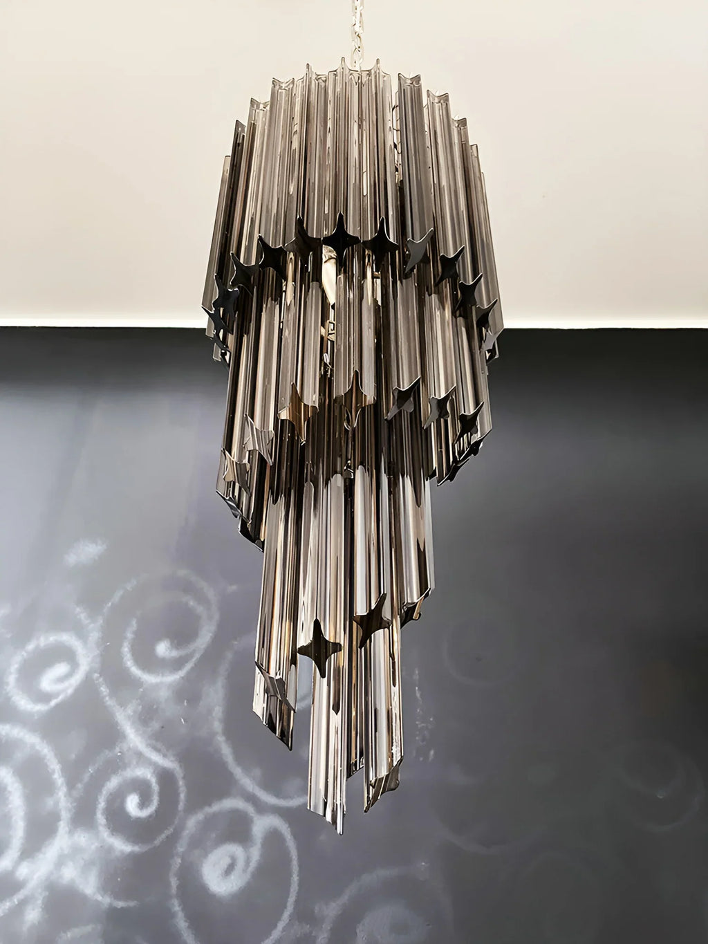 Murano Spiral Prisms Smoked Chandelier product image