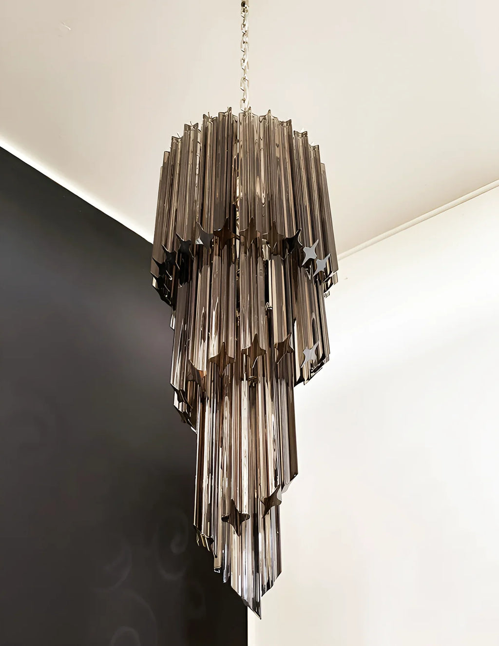 Murano Spiral Prisms Smoked Chandelier product image
