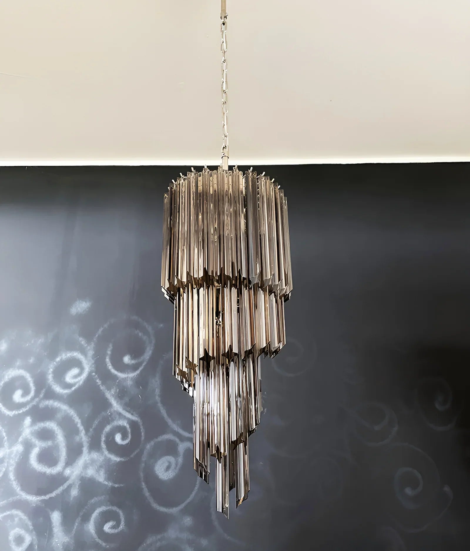 Murano Spiral Prisms Smoked Chandelier product image