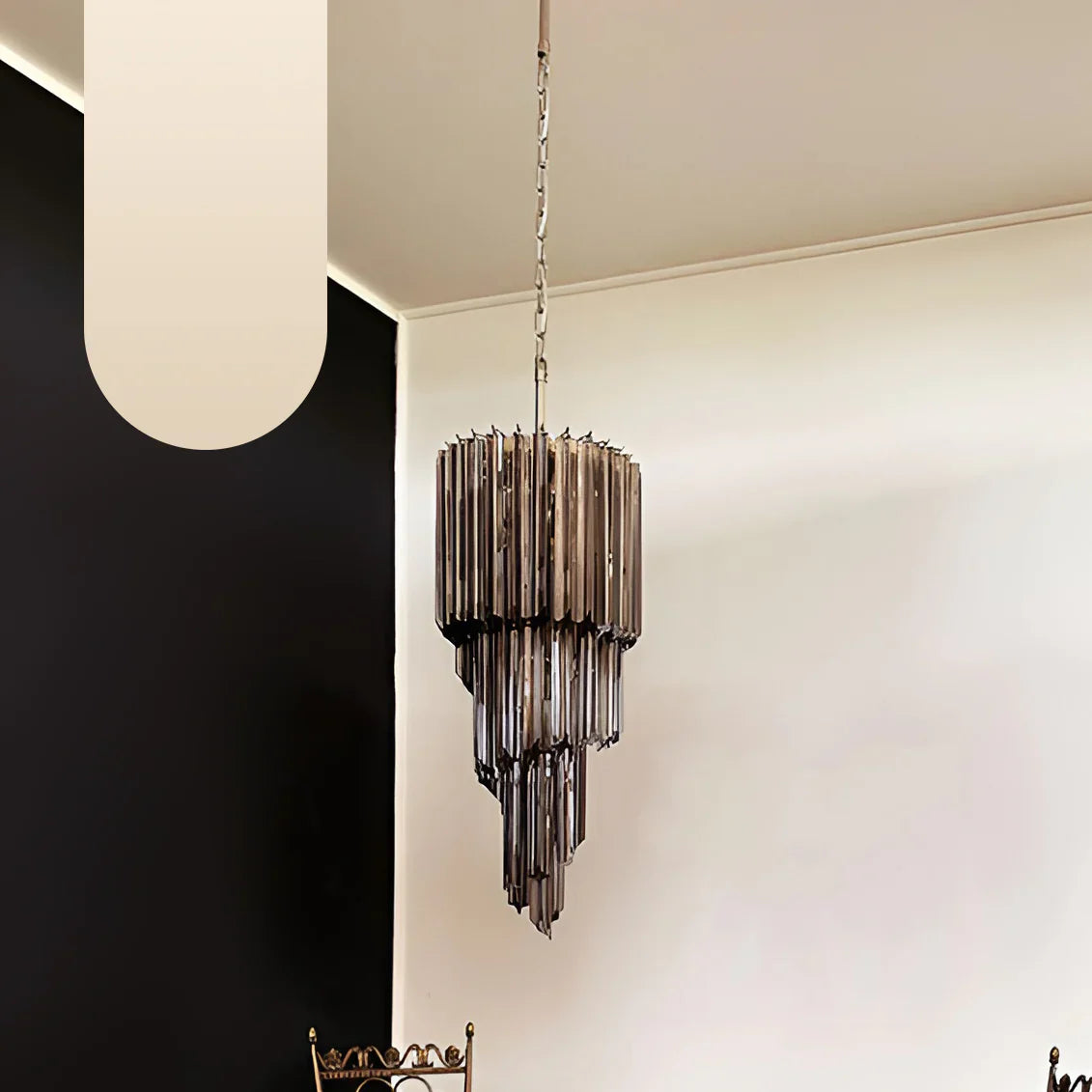 Murano Spiral Prisms Smoked Chandelier product image