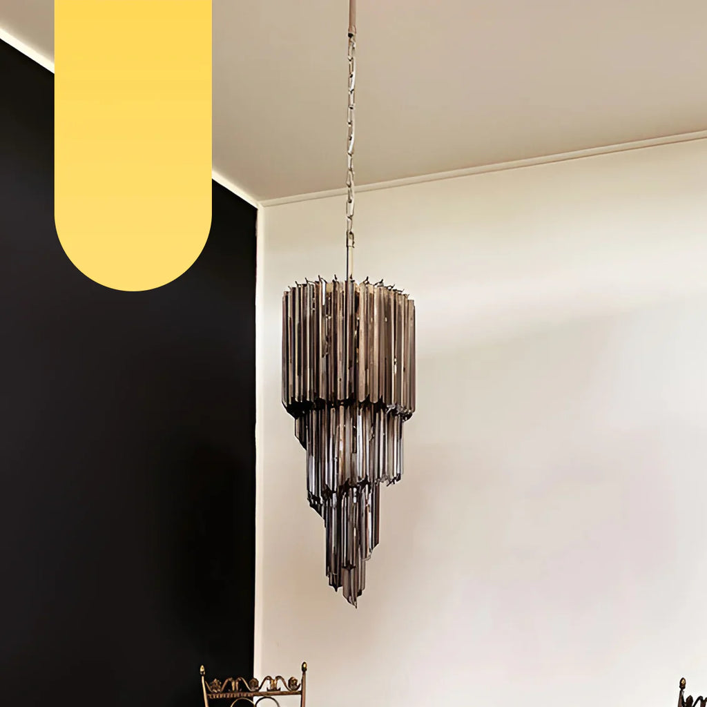 Murano Spiral Prisms Smoked Chandelier product image