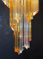 Murano Spiral Prisms Transparent Amber Chandelier product image