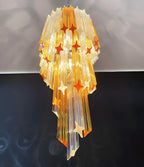 Murano Spiral Prisms Transparent Amber Chandelier product image