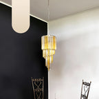 Murano Spiral Prisms Transparent Amber Chandelier product image