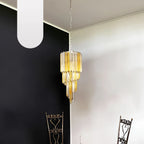 Murano Spiral Prisms Transparent Amber Chandelier product image