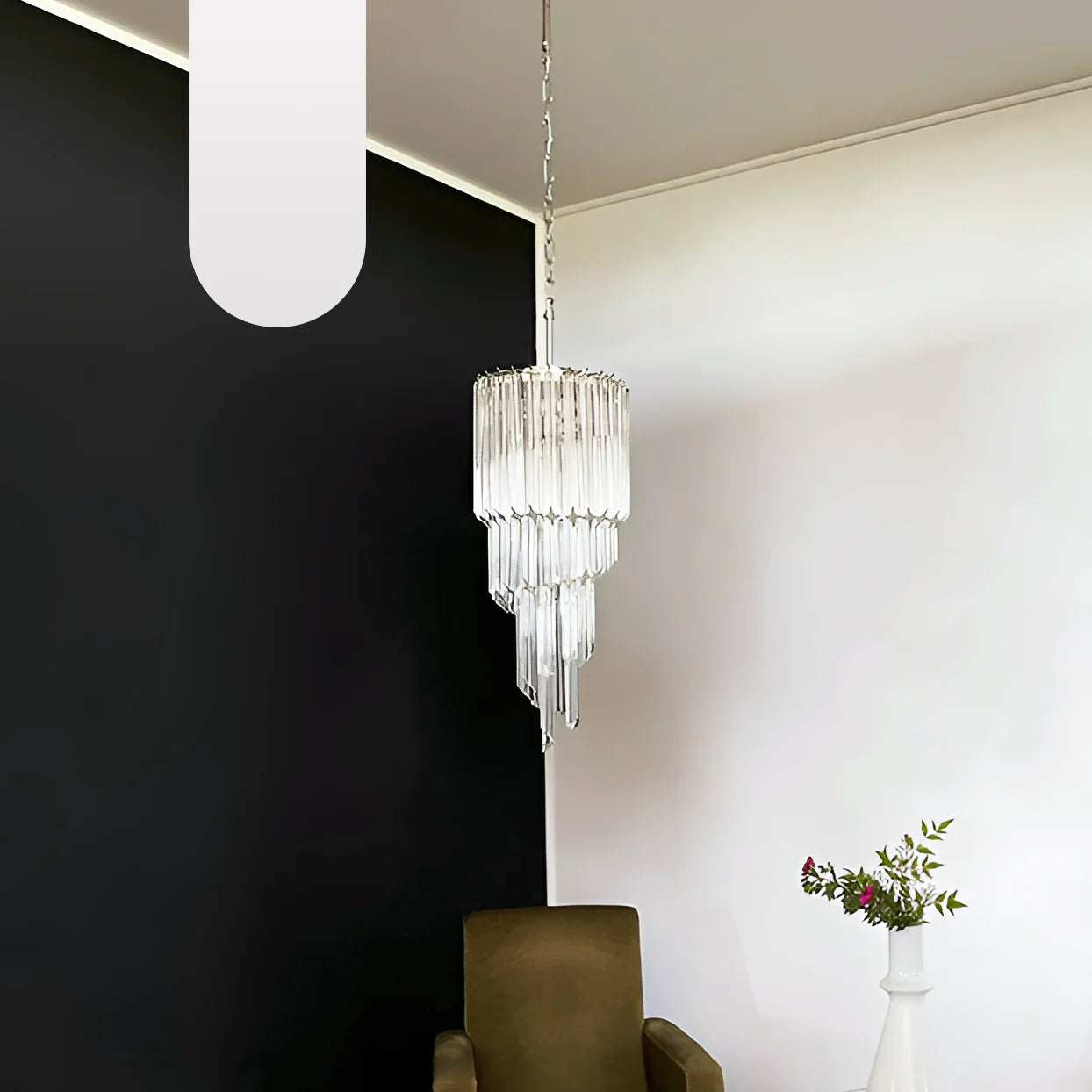 Murano Spiral Prisms Transparent Chandelier product image