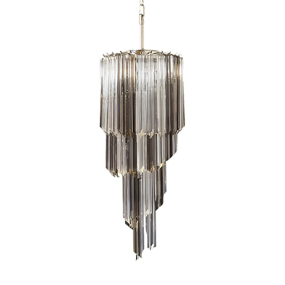 Murano Spiral Prisms Transparent Smoked Chandelier product image