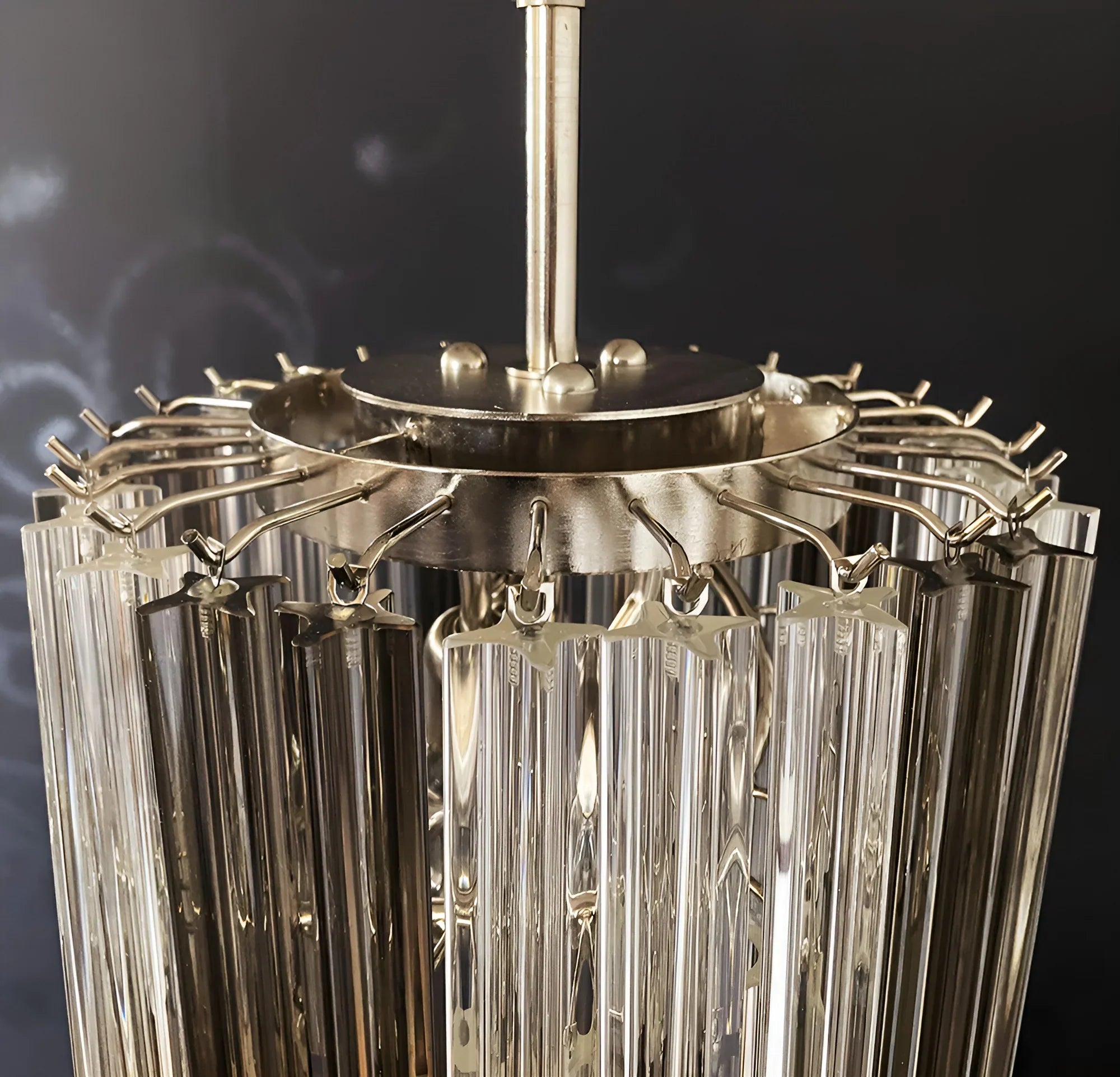 Murano Spiral Prisms Transparent Smoked Chandelier product image