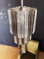Murano Spiral Prisms Transparent Smoked Chandelier product image