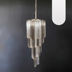 Murano Spiral Prisms Transparent Smoked Chandelier product image
