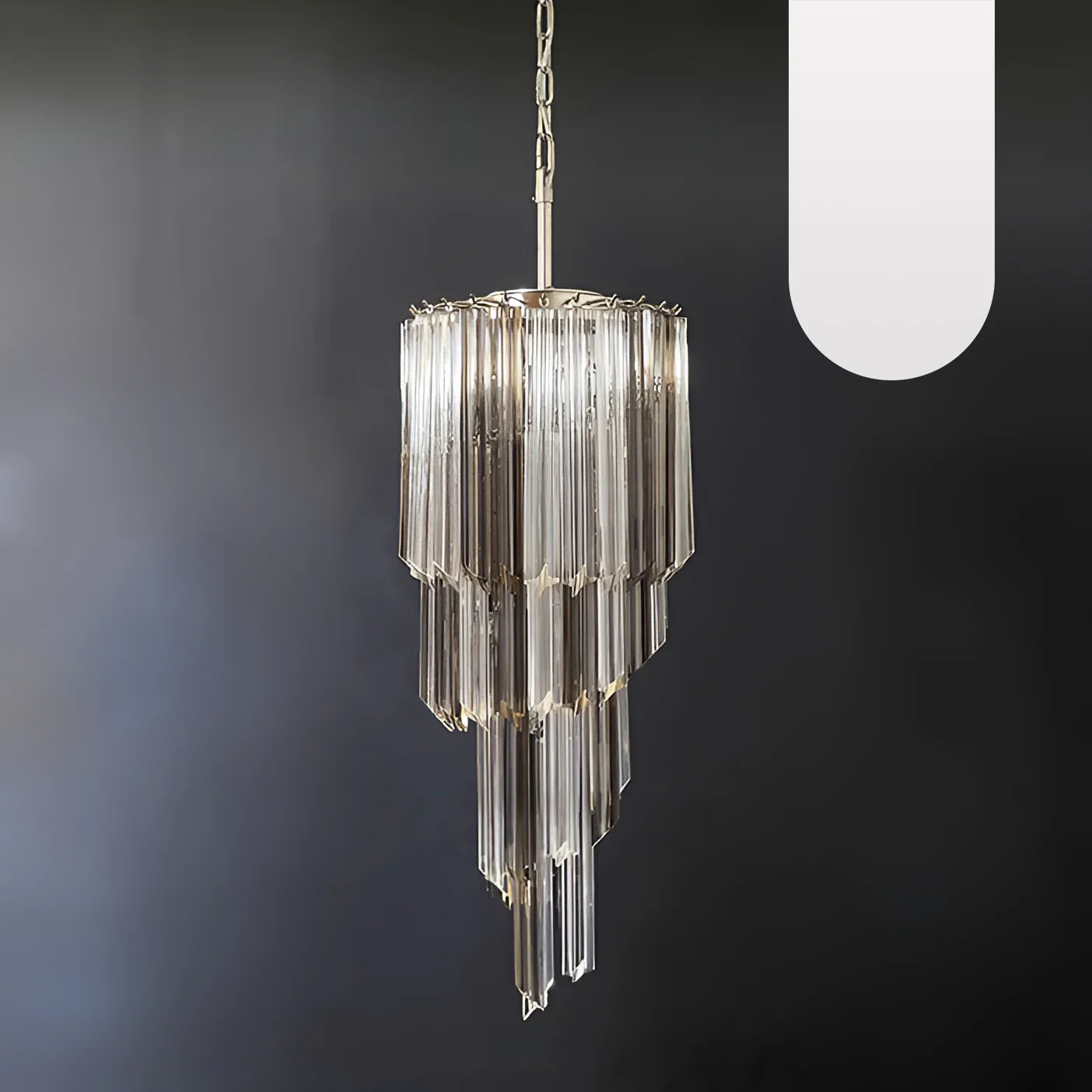 Murano Spiral Prisms Transparent Smoked Chandelier product image