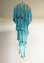 Murano Spiral Transparent Blue Prism Glass Chandelier product image