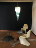 Murano Spiral Transparent Blue Prism Glass Chandelier product image