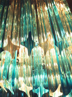 Murano Spiral Transparent Blue Prism Glass Chandelier product image