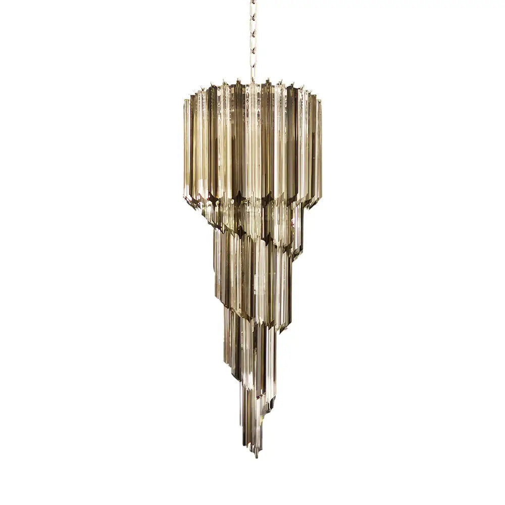 Murano Spiral Transparent Smoked Prism Glass Chandelier product image