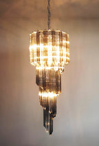 Murano Spiral Transparent Smoked Prism Glass Chandelier product image