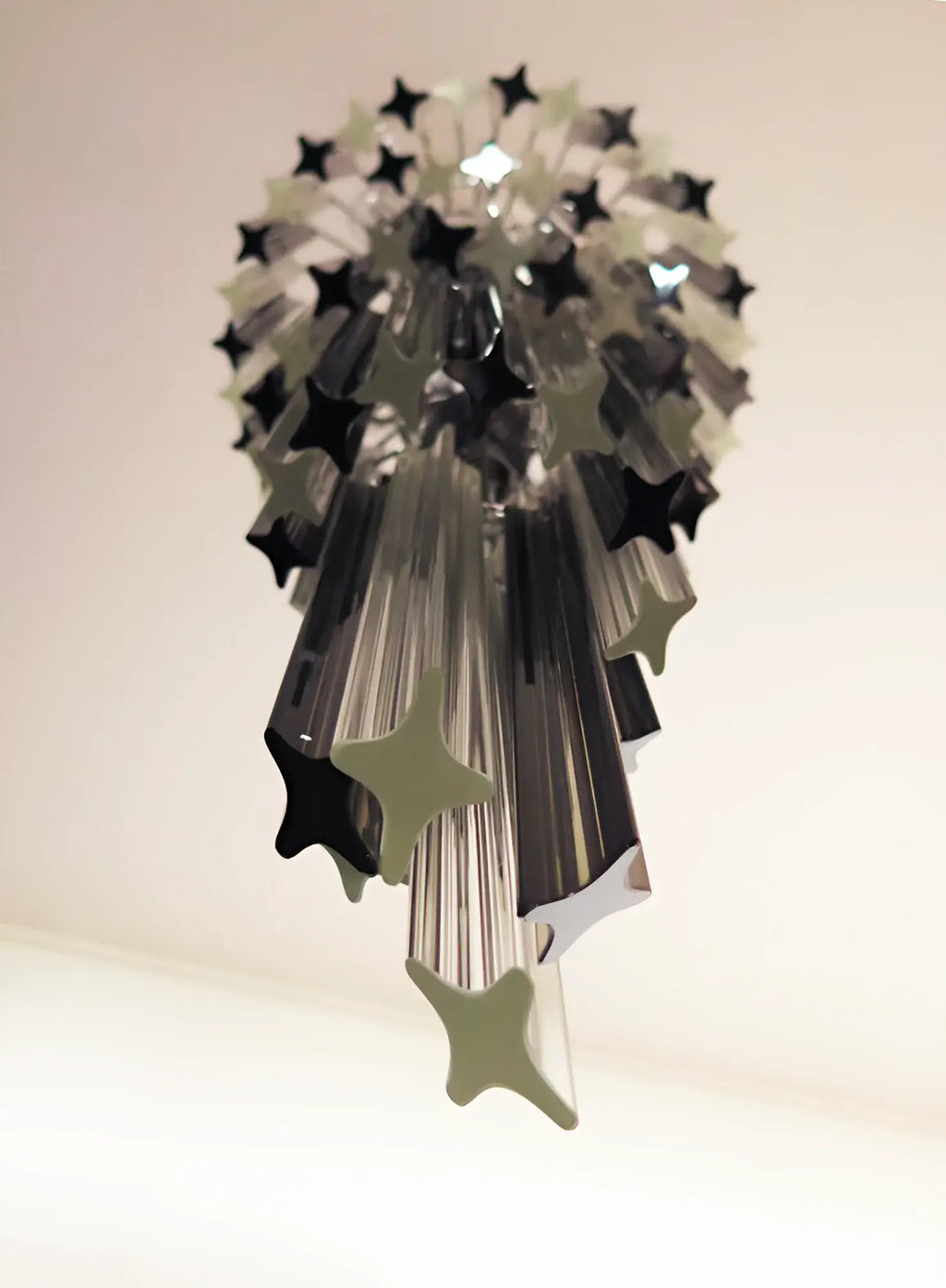 Murano Spiral Transparent Smoked Prism Glass Chandelier product image