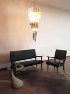 Murano Spiral Transparent Smoked Prism Glass Chandelier additional product view