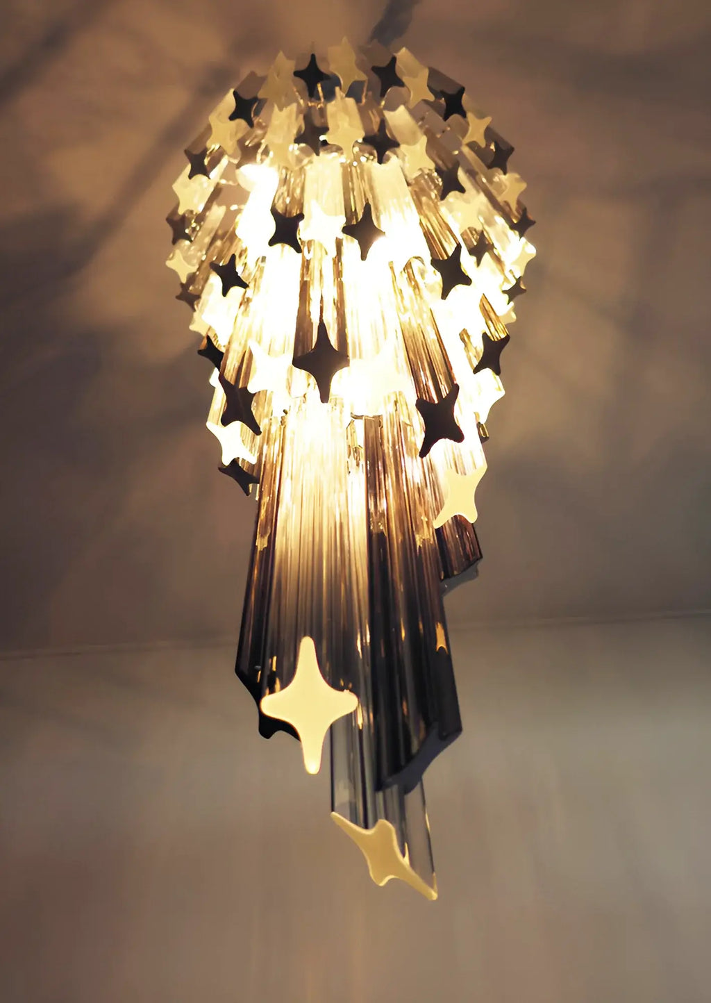 Murano Spiral Transparent Smoked Prism Glass Chandelier product image