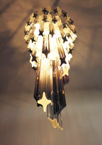 Murano Spiral Transparent Smoked Prism Glass Chandelier product image