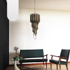 Murano Spiral Transparent Smoked Prism Glass Chandelier product image