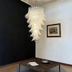 Murano Transparent Felch Spiral Chandelier detail view