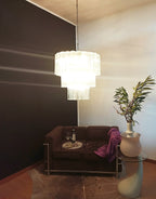 Murano Transparent Glass Tube Chandelier material and finish detail