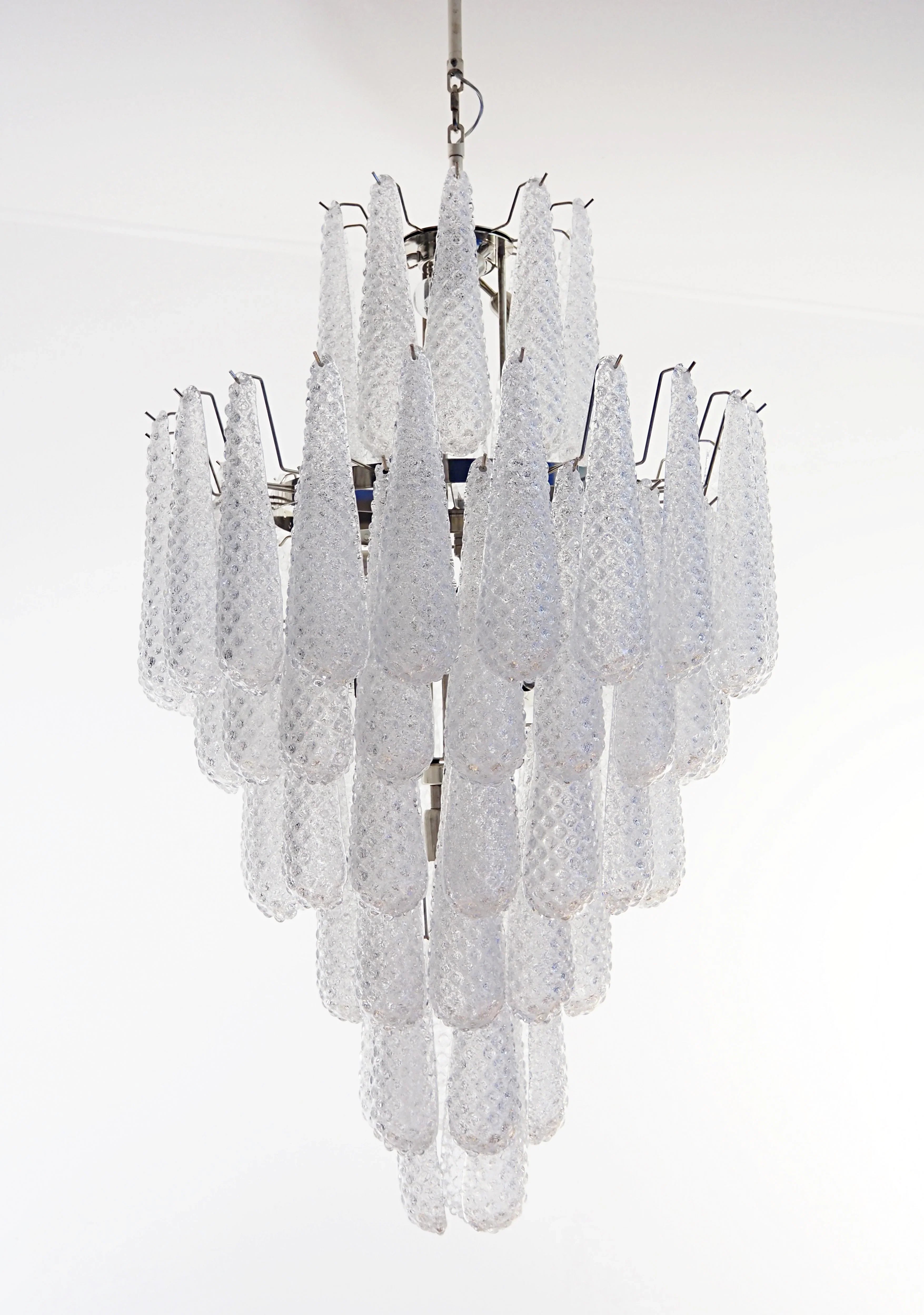 Murano Transparent Petals Glass Chandelier product image