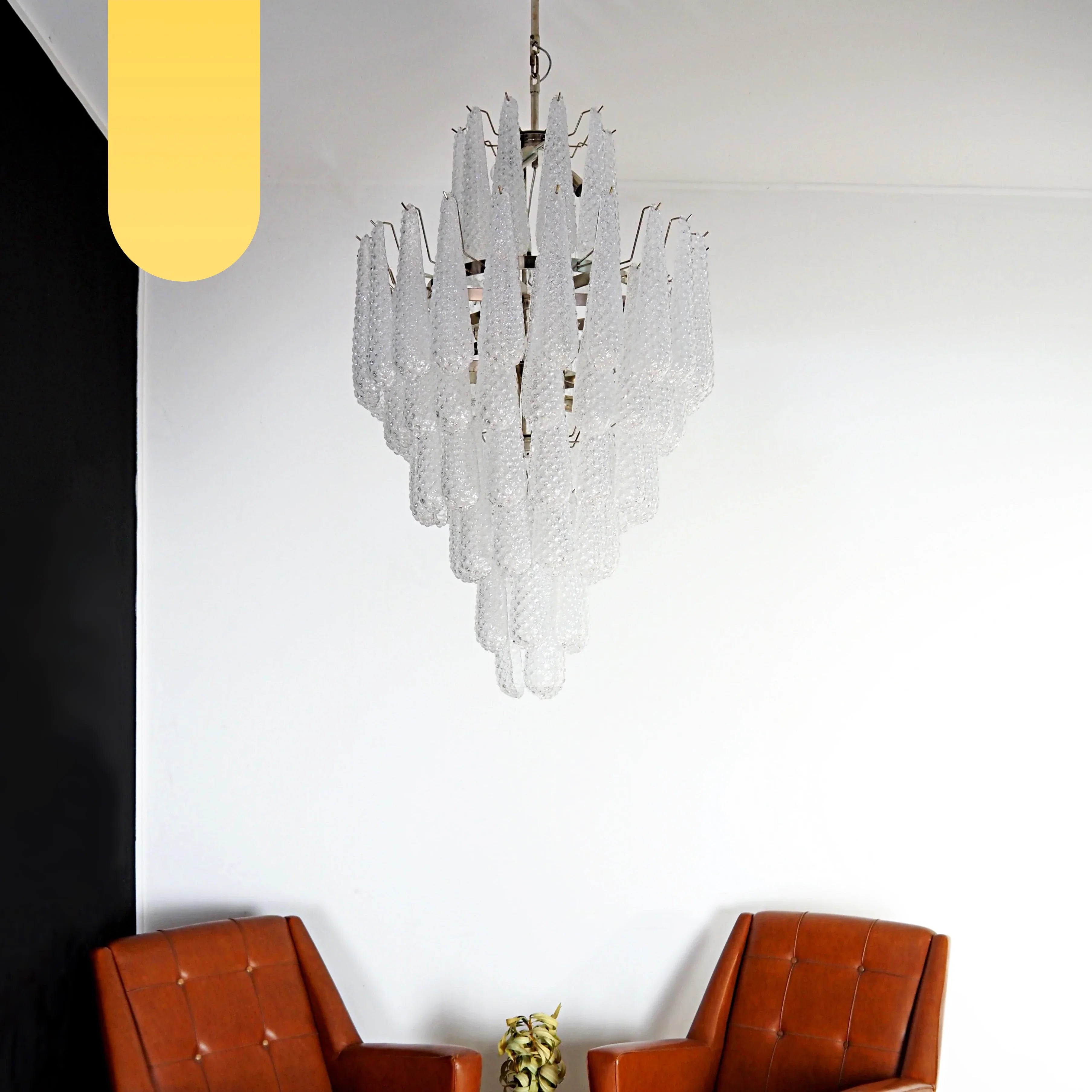 Murano Transparent Petals Glass Chandelier product image