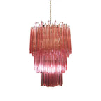 Murano Triedri Prisms Pink Chandelier by Bling Lighting Studio