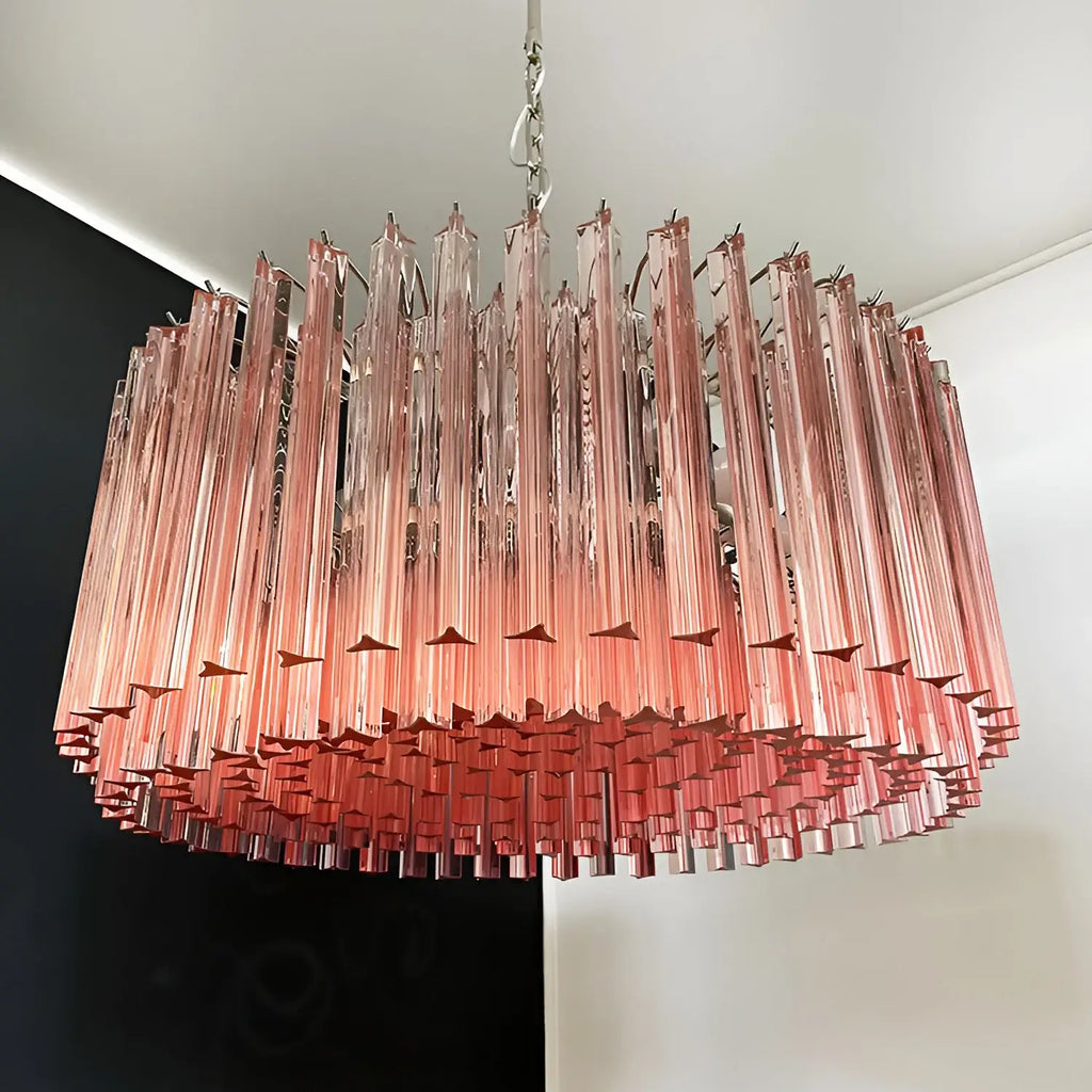 Murano Triedri Round Prisms Pink Chandelier product image