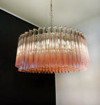Murano Triedri Round Prisms Pink Chandelier product image
