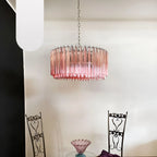 Murano Triedri Round Prisms Pink Chandelier product image