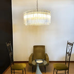 Murano Round Prisms Transparent Chandelier detail view