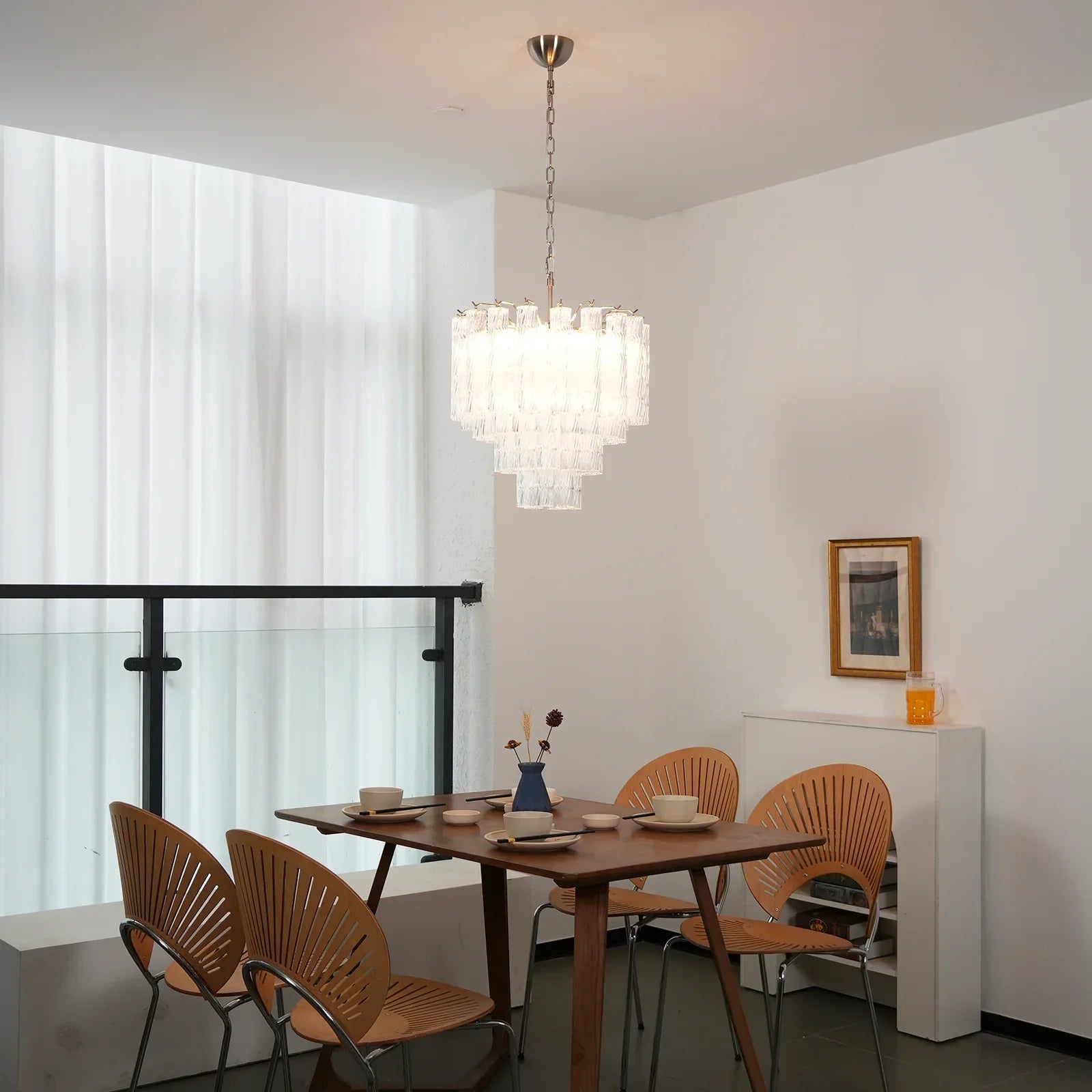 Murano Wave Glass Tube Chandelier additional product view