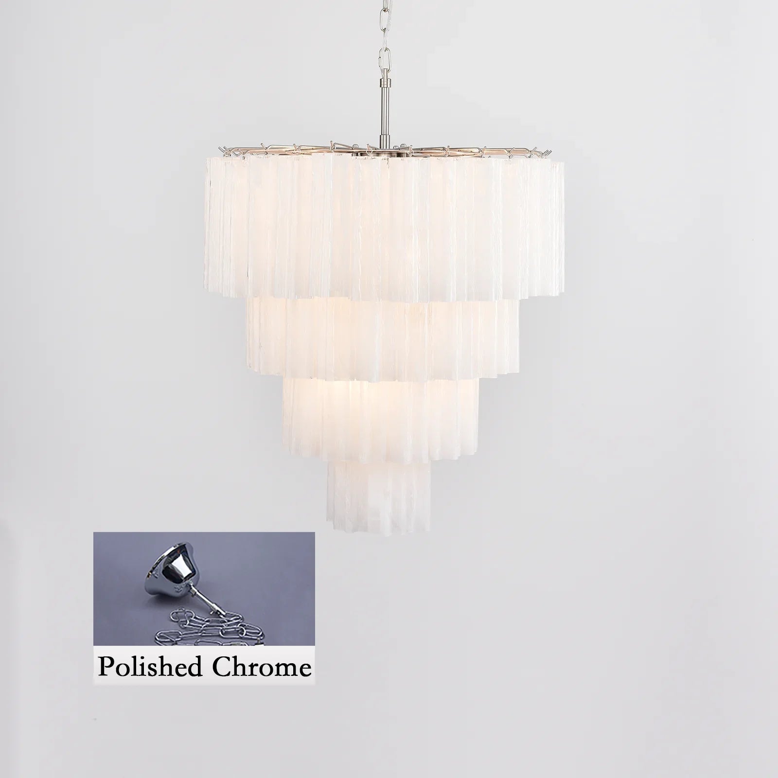 Murano White Glass Tubes Chandelier product image