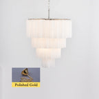 Murano White Glass Tubes Chandelier product image
