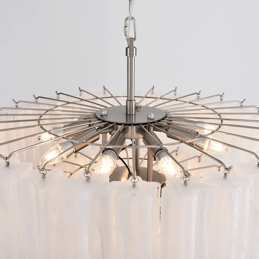 Murano White Glass Tubes Chandelier product image