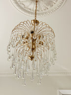 Vintage – Murano chandelier – Teardrop – 68 drops – Clear