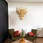 Amber Glass Petals Chandelier Glass lighting by Bling Lighting Studio