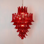 Luxury Murano Crimson Cascade Chandelier material and finish detail
