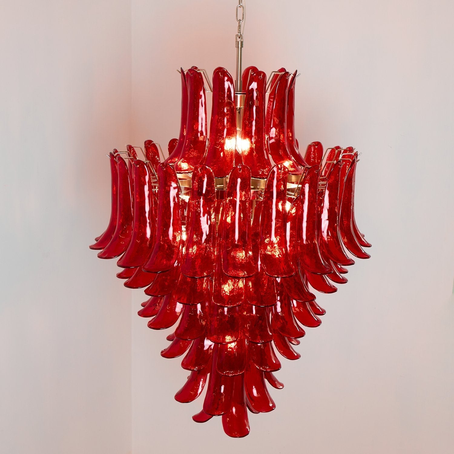 Luxury Murano Crimson Cascade Chandelier product image