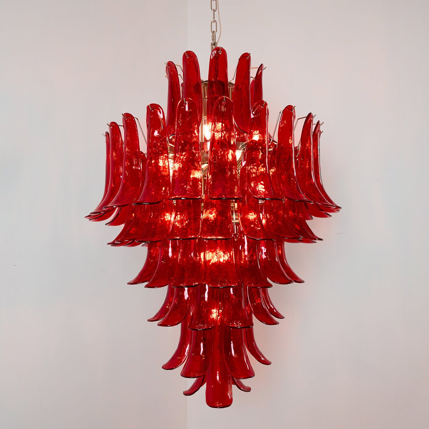 Luxury Murano Crimson Cascade Chandelier product image