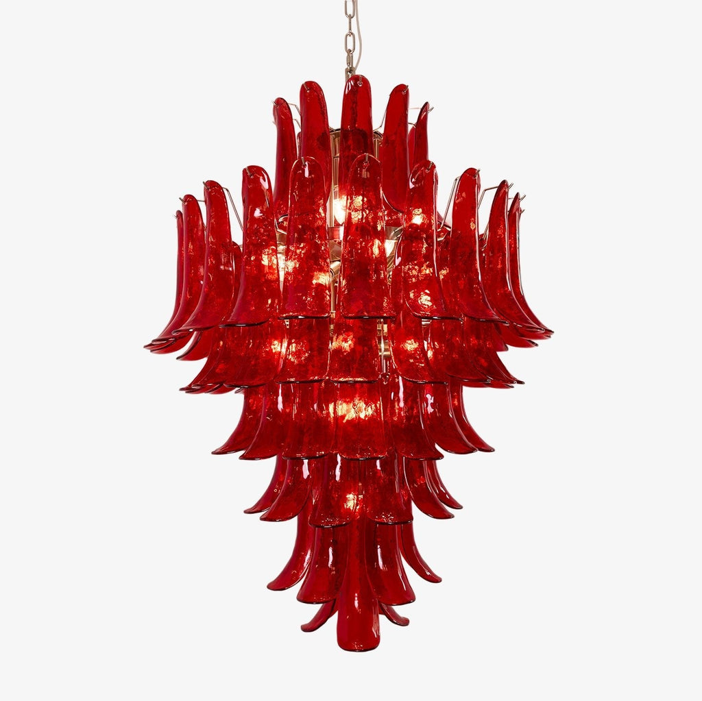 Luxury Murano Crimson Cascade Chandelier by Bling Lighting Studio