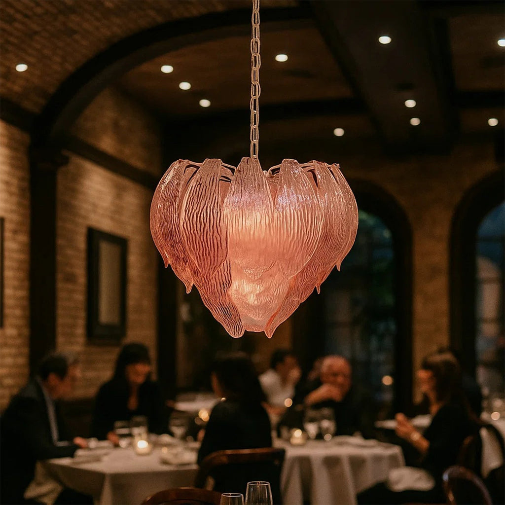 Murano Flower Bud Glass Chandelier material and finish detail