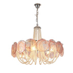 Murano Pink Disc Glass Chandelier by Bling Lighting Studio